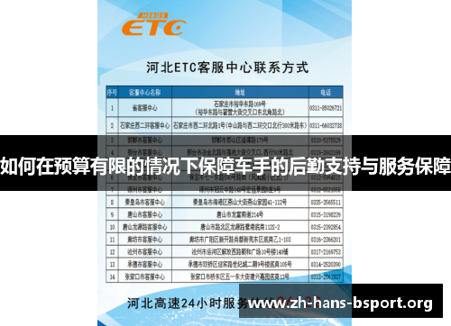 如何在预算有限的情况下保障车手的后勤支持与服务保障