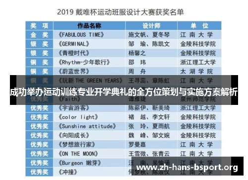 成功举办运动训练专业开学典礼的全方位策划与实施方案解析